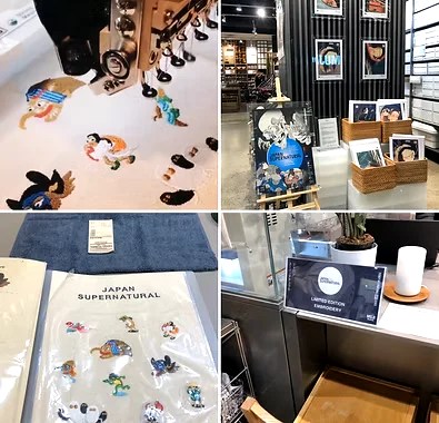 Japan Supernatural exhibition products and displays inside a MUJI store